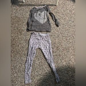Kickee Pants Gray Kids Pajamas, hearts